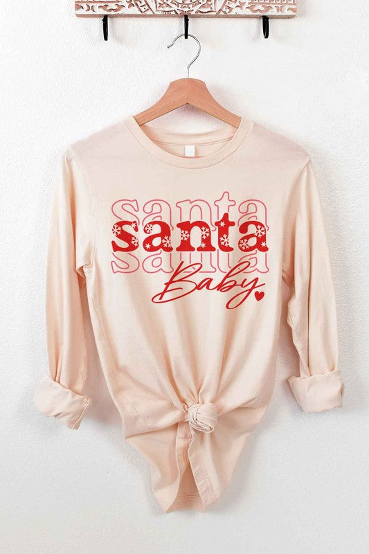 SANTA BABY CHRISTMAS LONG SLEEVE TEE