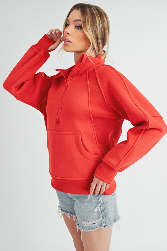 Long Dove Funnel Neck Half Long Zip